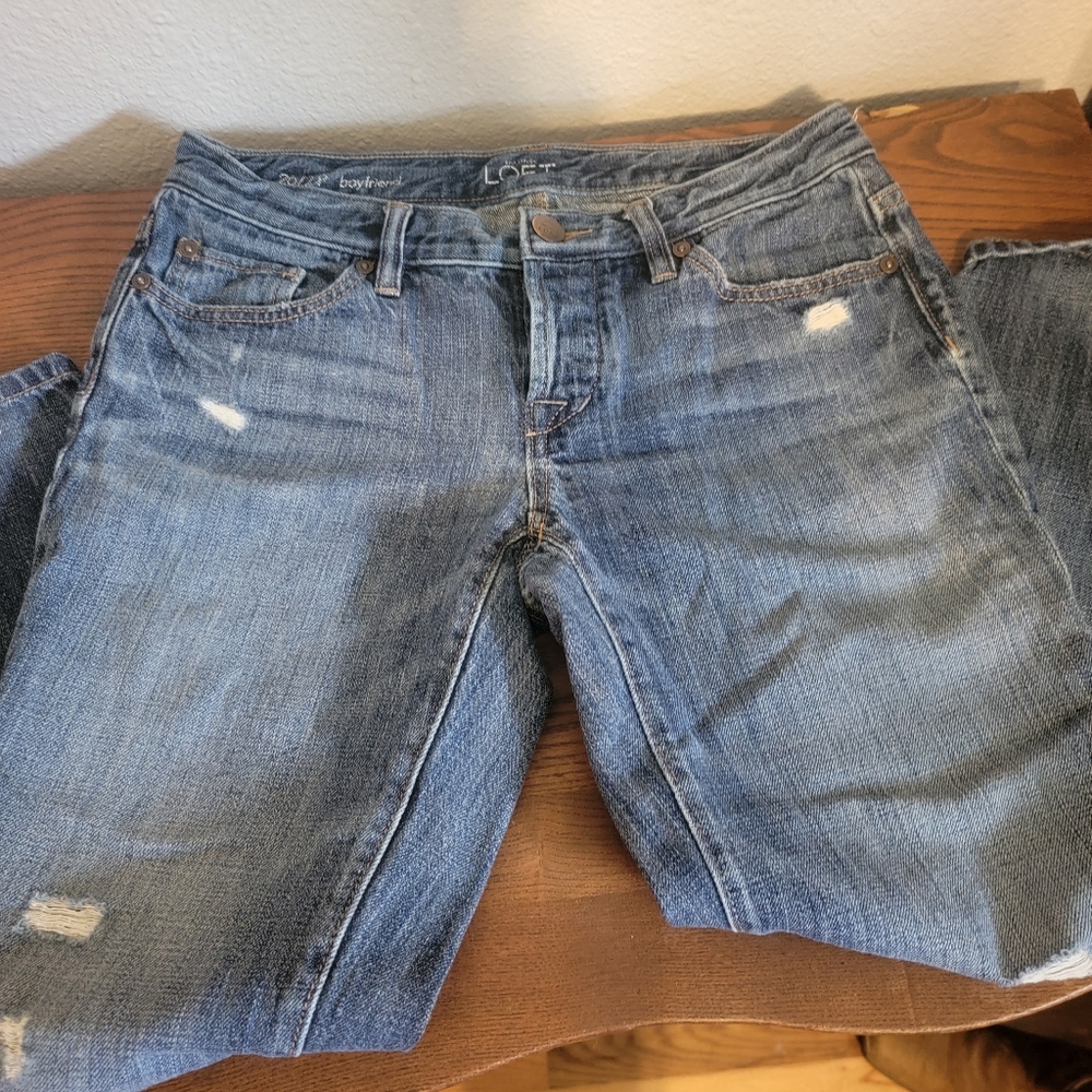 Ann Taylor Botfreind Jeans 2p / 26 Distressed